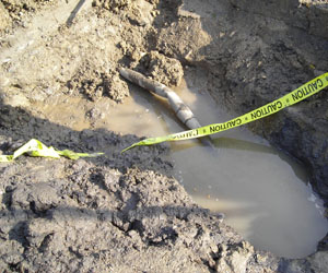 severed utility line