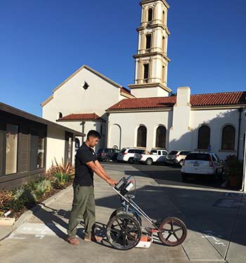 Private Utility Locating Project at Church in Camarillo, CA